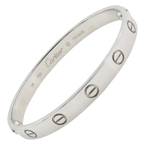 cartier bangle white gold|cartier bracelet white gold price.